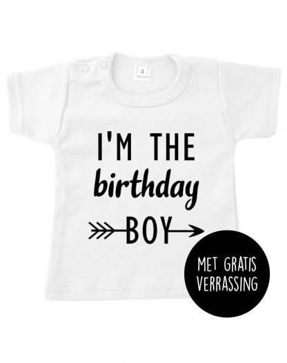Tshirt wit i'm the birthday boy gratis verrassing the birthday boy jarig verjaardag