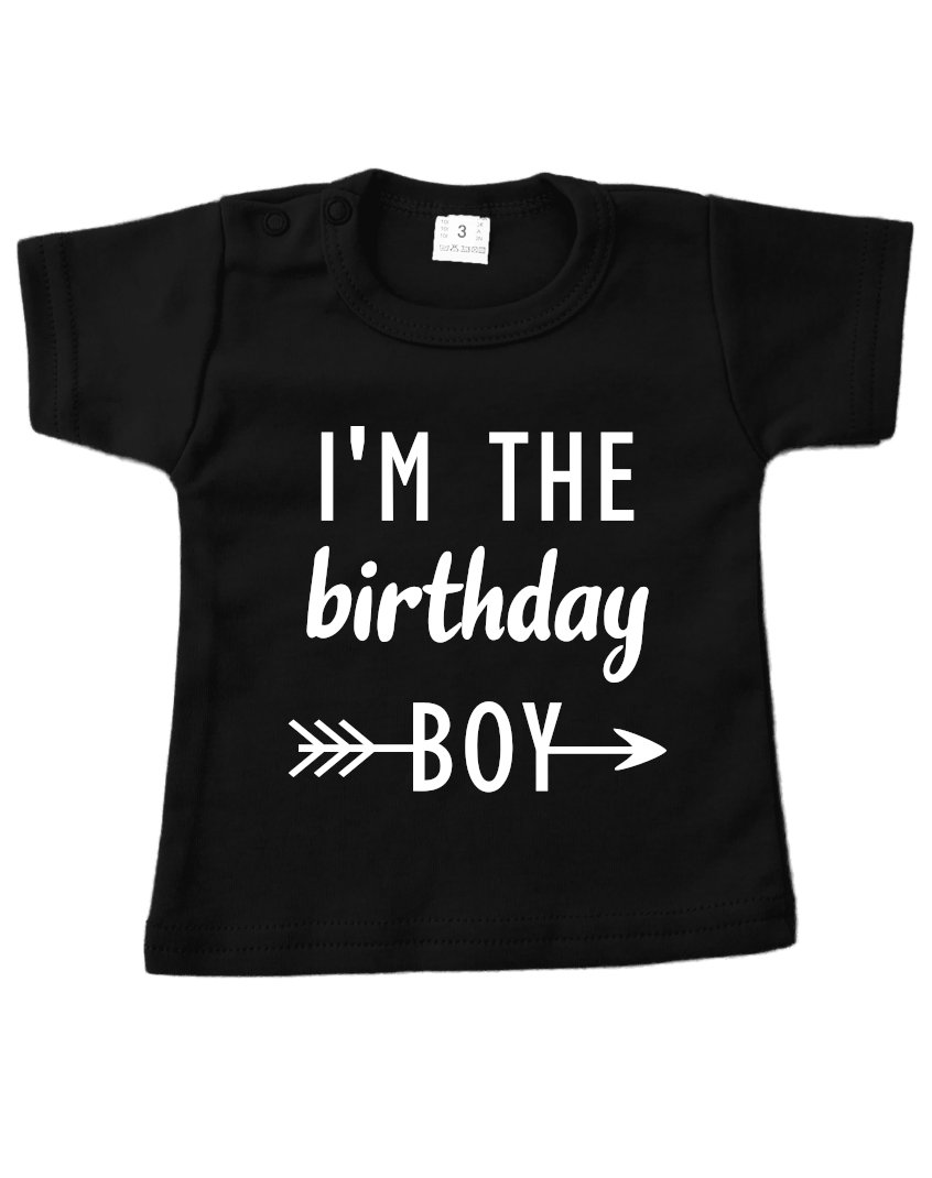 Tshirt zwart i'm the birthday boy jarig verjaardag