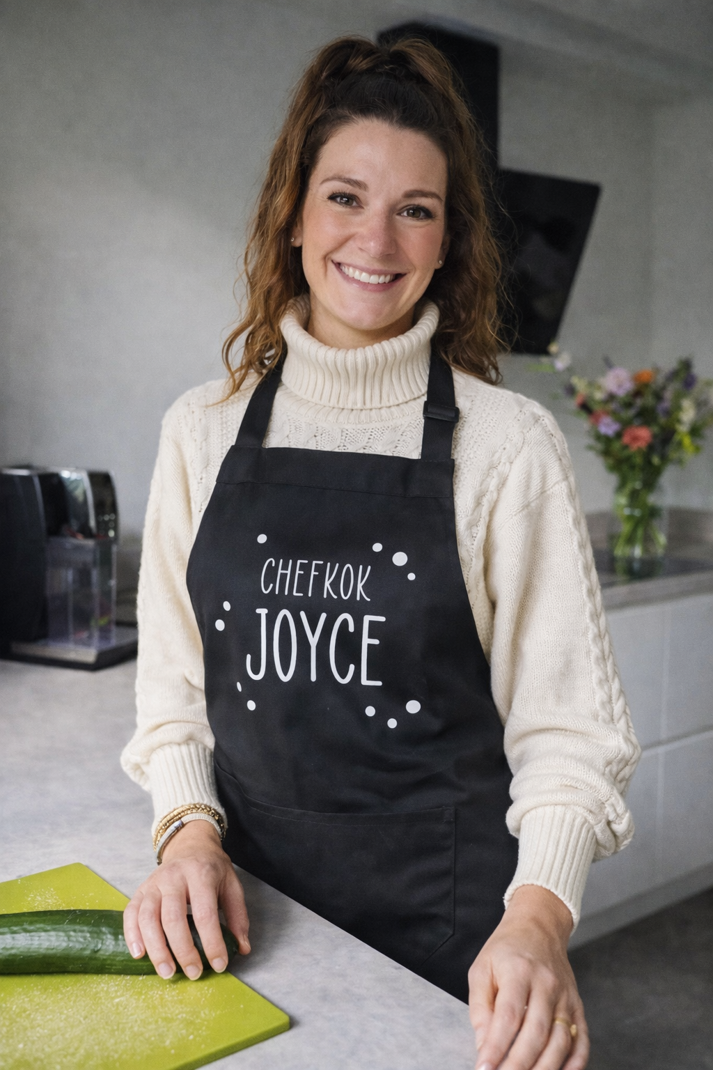 Keukenschort CHEFKOK man vrouw gepersonaliseerd met naam