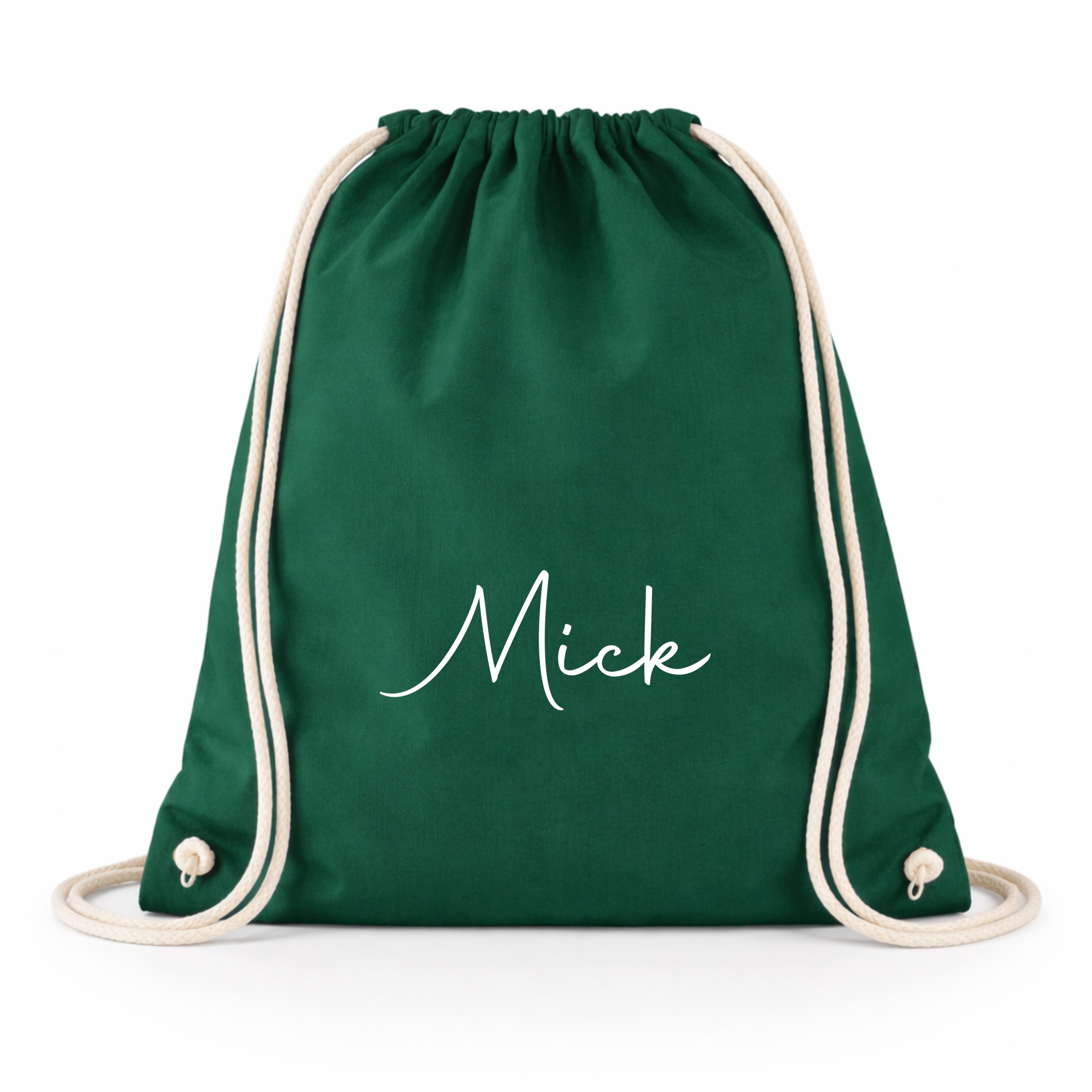 Katoenen gymtas donker groen naam sierlijk