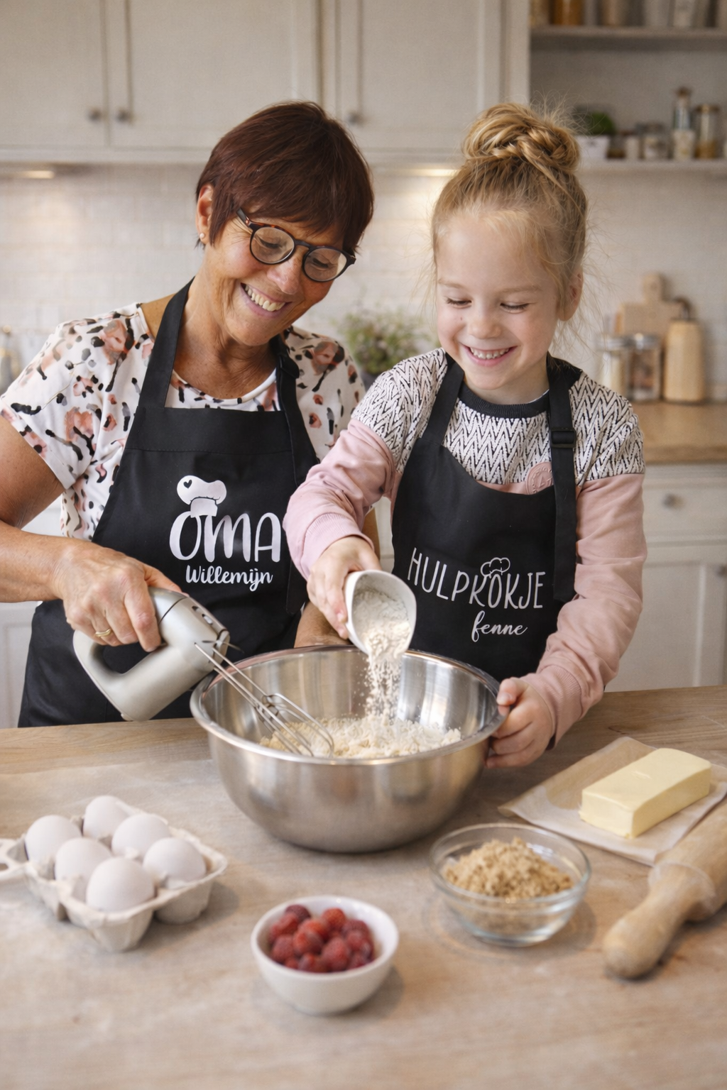 Keukenschort OMA gepersonaliseerd met naam