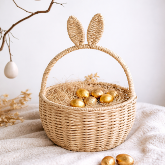 Paasmand met konijnenoren, Mand Pasen met gratis naam gepersonaliseerd